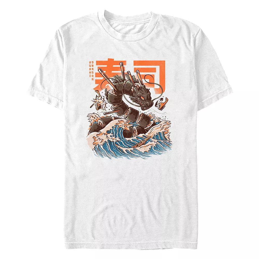 Big & Tall Great Sushi Dragon Graphic Tee, Men's, Size: XXL Tall, White Product Image