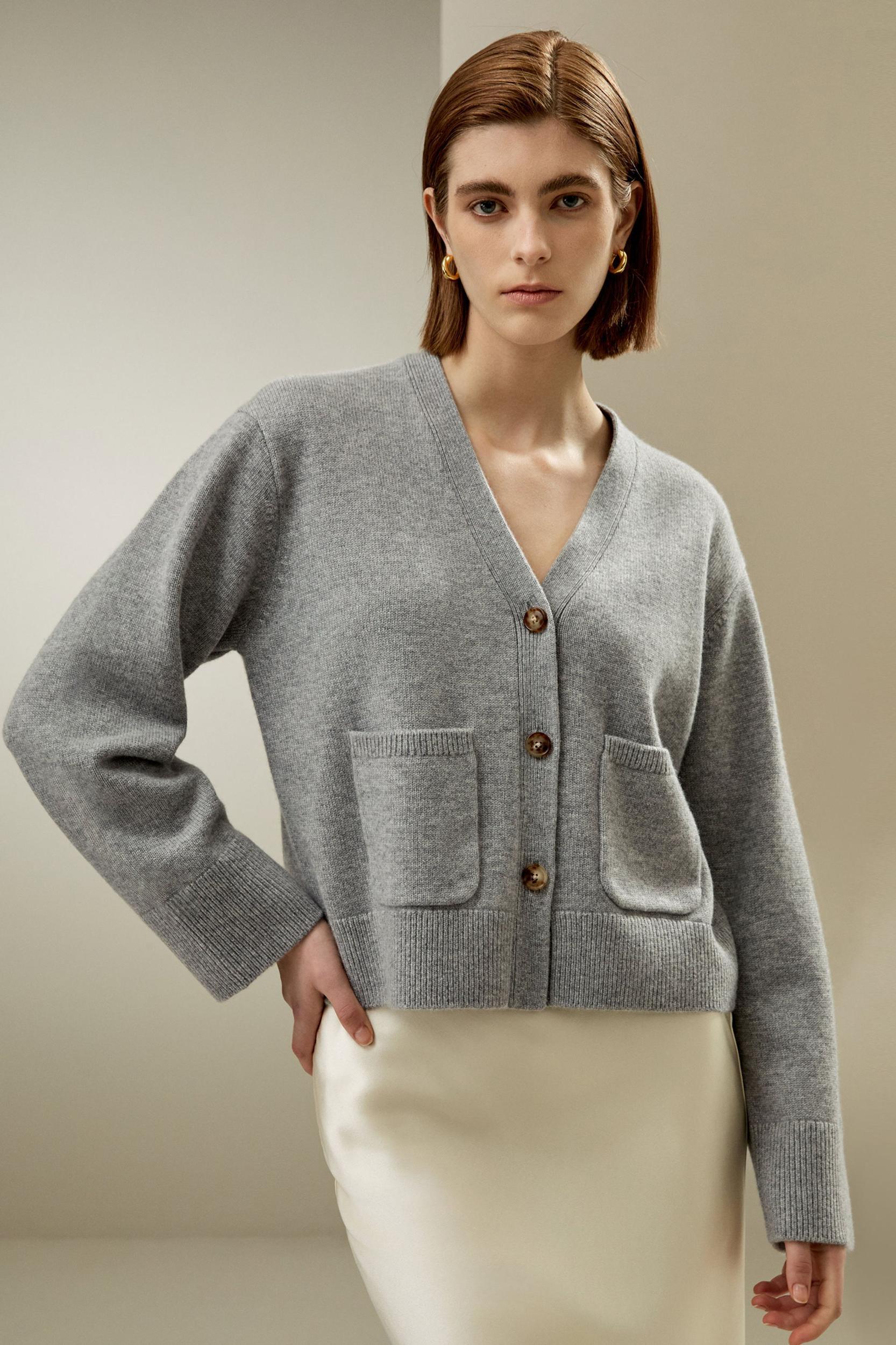 Cropped Wool-Cashmere Blend Cardigan Product Image