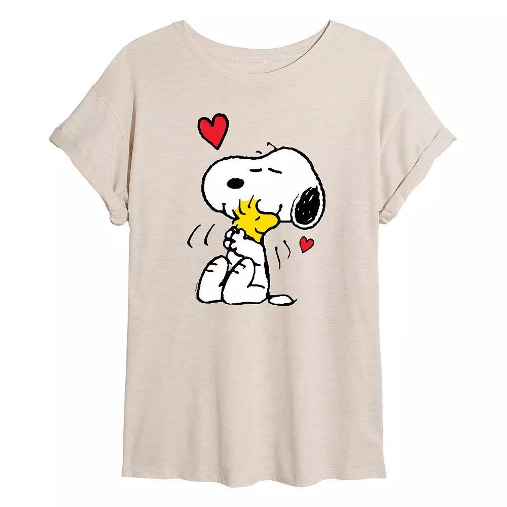 Juniors Peanuts Snoopy Hug Oversized Tee, Girls Product Image