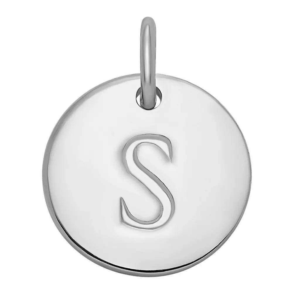 PRIMROSE Sterling Silver Letter Disc Charm, Women's, Sterling Silver N Product Image
