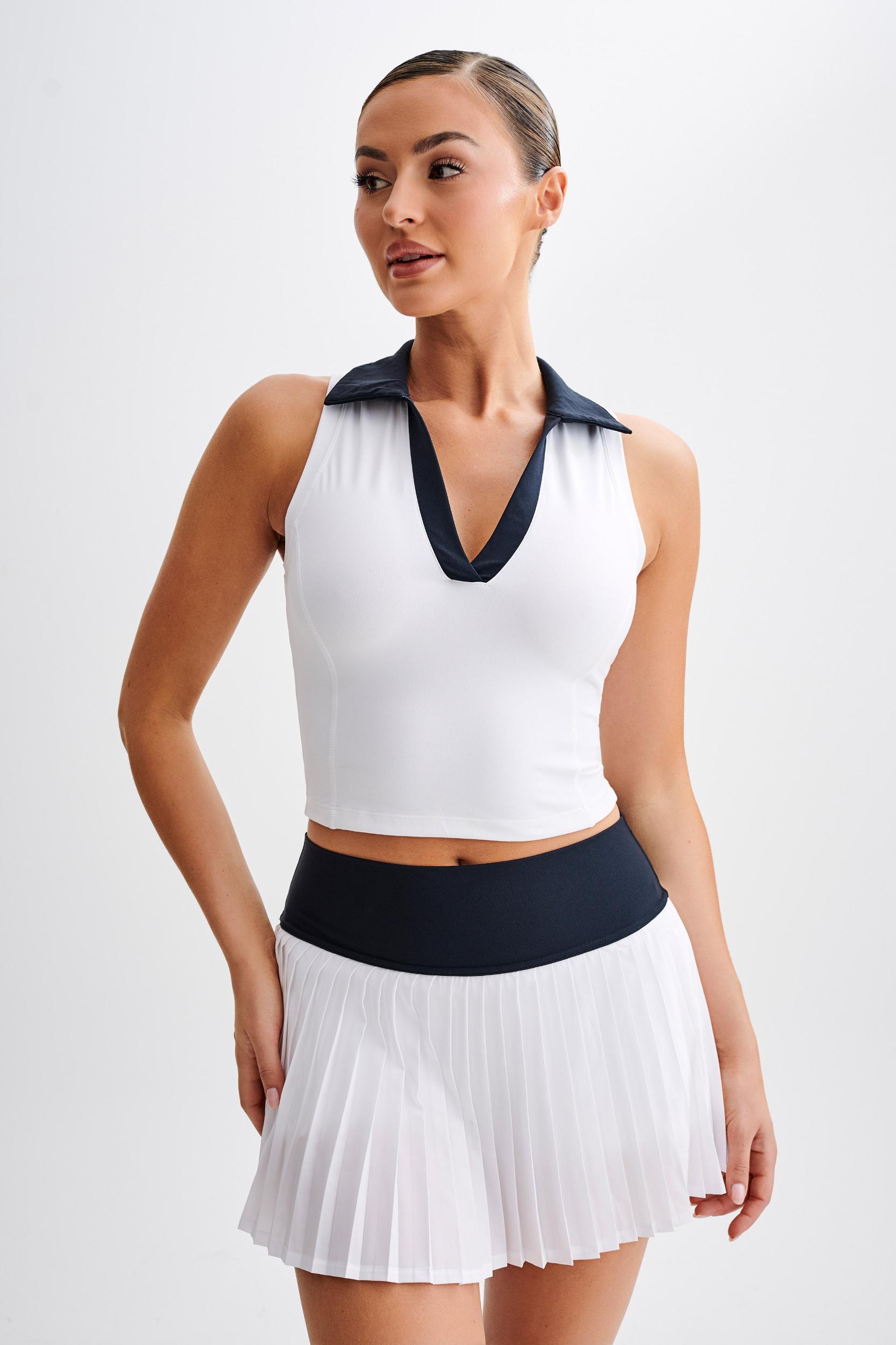 Denver Pleated Active Mini Skirt - Black/White Product Image