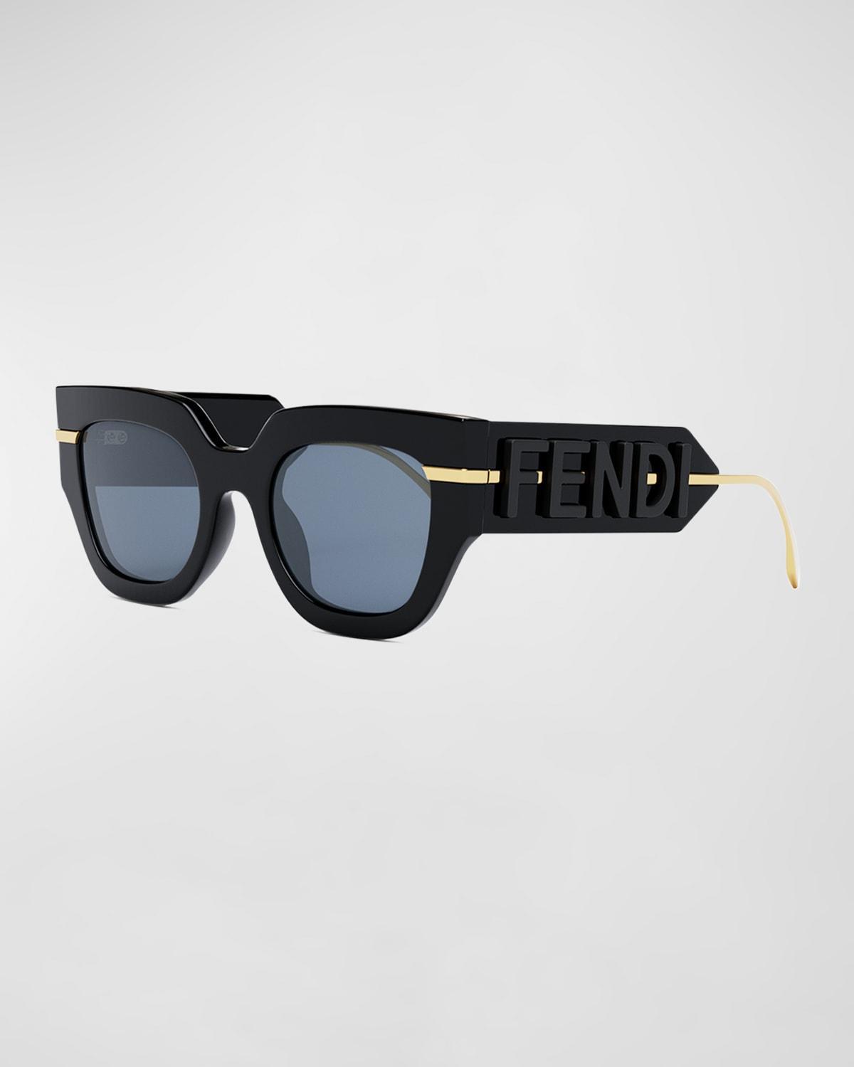 Mens Tonal Logo Acetate Square Sunglasses Product Image