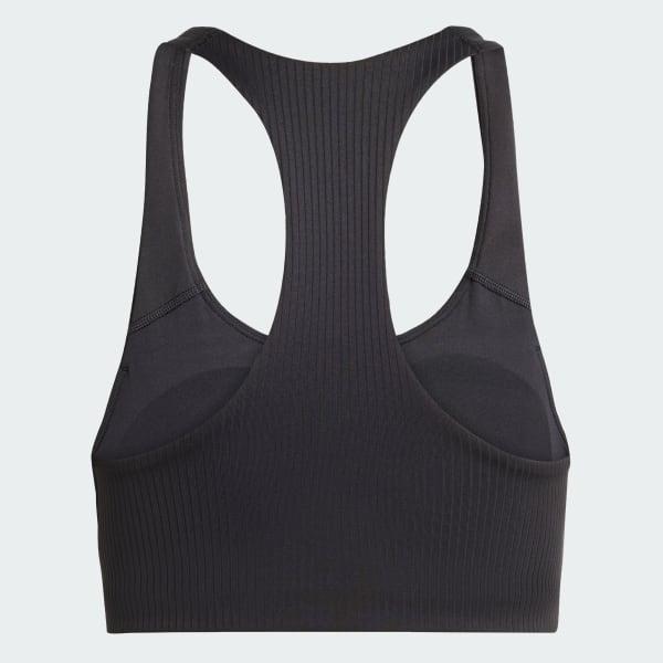 adidas Powerimpact Rib Medium Support Training Bra Black S C-D Womens Product Image