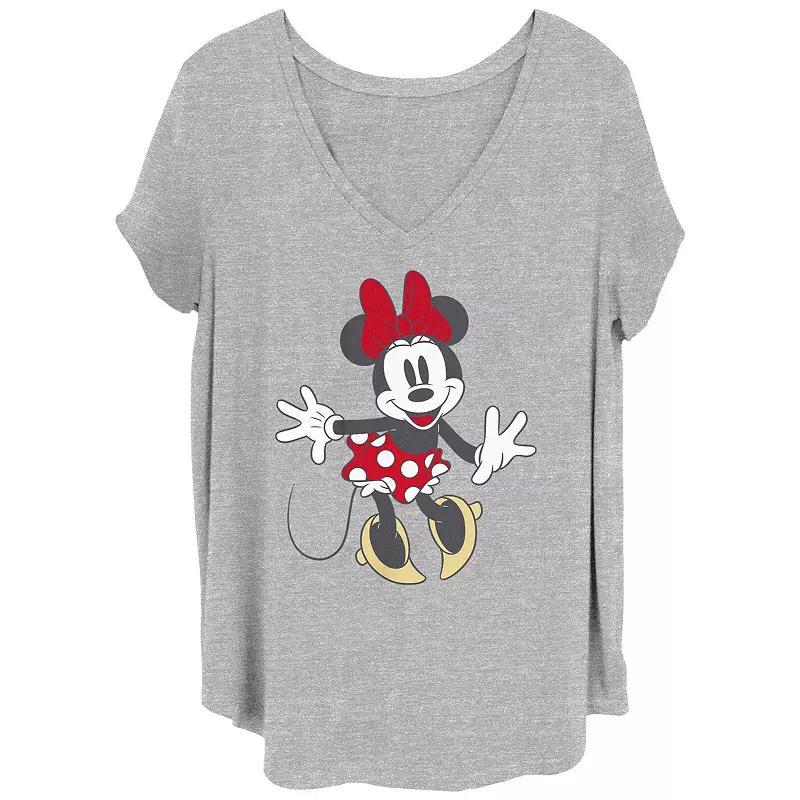 Disney's Minnie Mouse Dots Pose Juniors' Plus Graphic Tee, Women's, Size: 4XL, Grey Gray Product Image