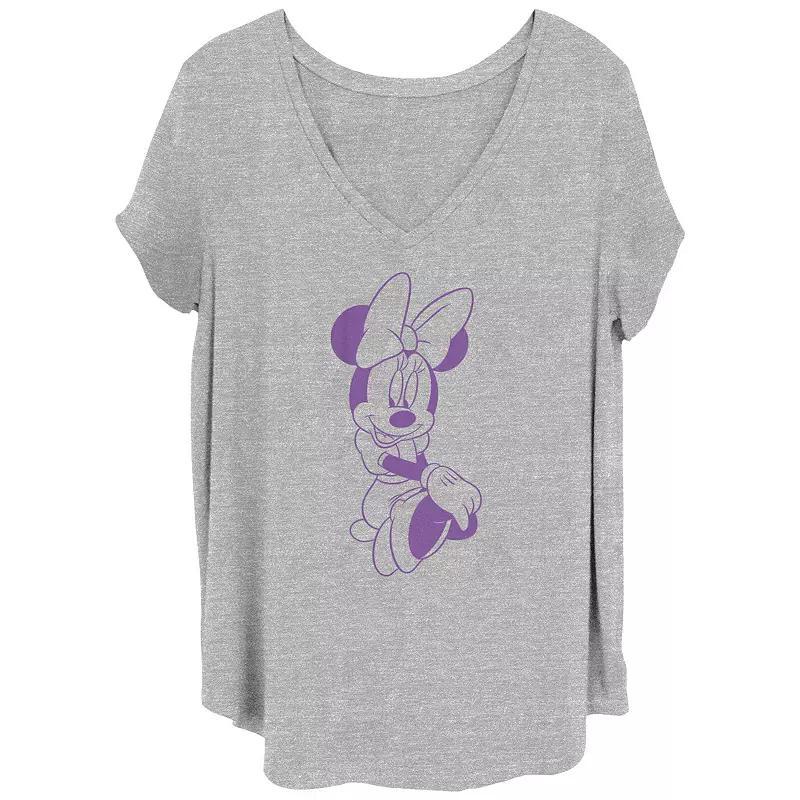 Disney's Minnie Proper Sit Juniors' Plus Graphic Tee, Women's, Size: 1XL, Grey Gray Product Image