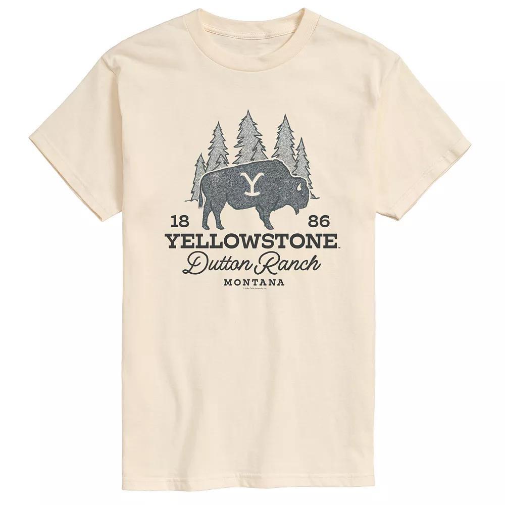 Men's Yellowstone Dutton Ranch Bison Graphic Tee, Size: XL, Ivory Product Image