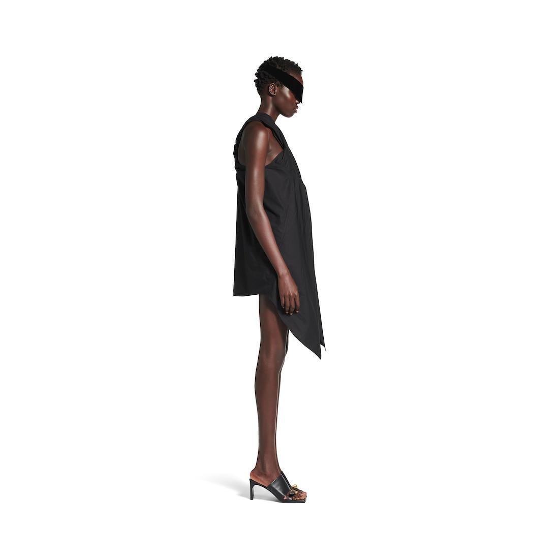 Women's Twisted Sleeveless Shirt Dress in Black Product Image