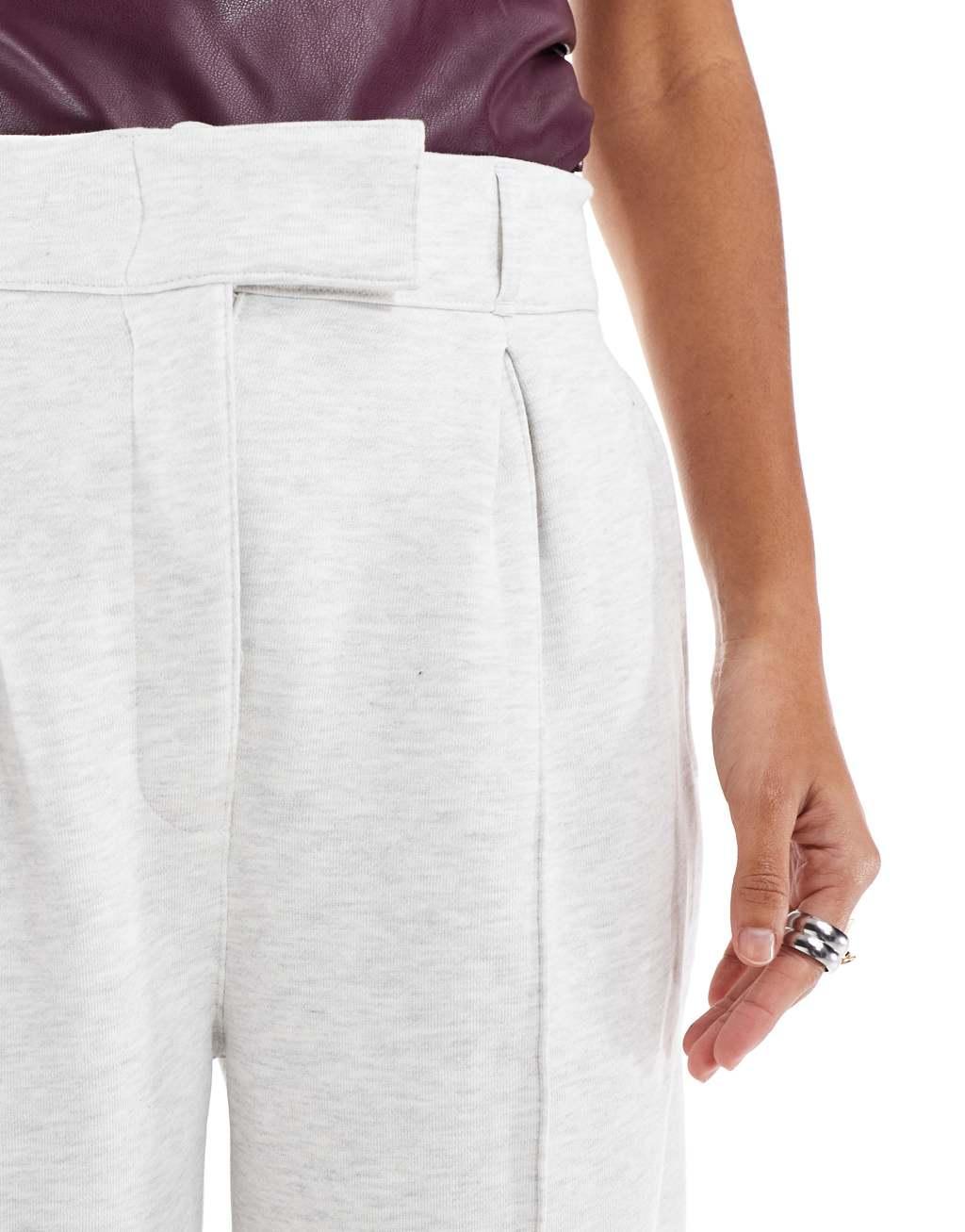ASOS DESIGN tailored jersey sweatpants in ice heather Product Image