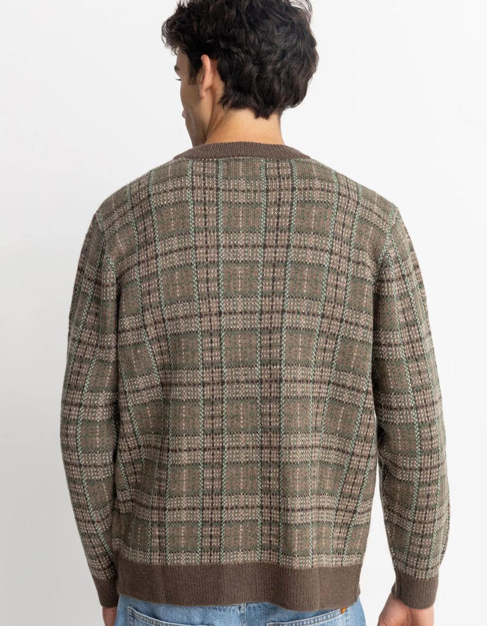 RHYTHM Mohair Criss Mens Cardigan - GREEN COMBO Product Image