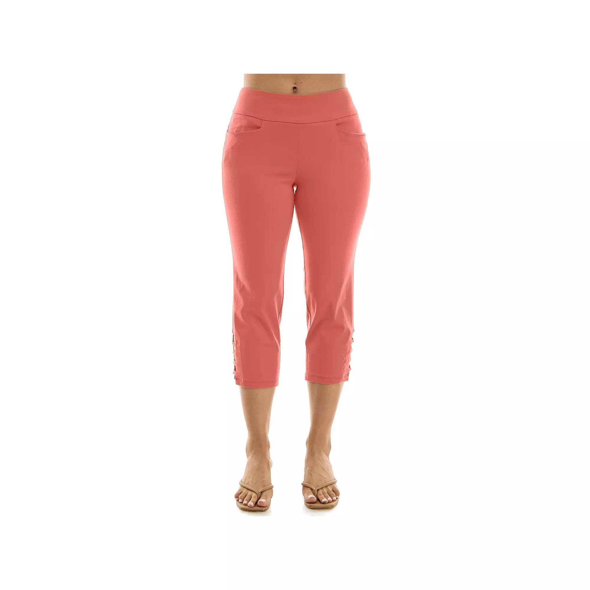 Women's Nina Leonard Pull-On Crop Pants, Size: XL, Guava Product Image