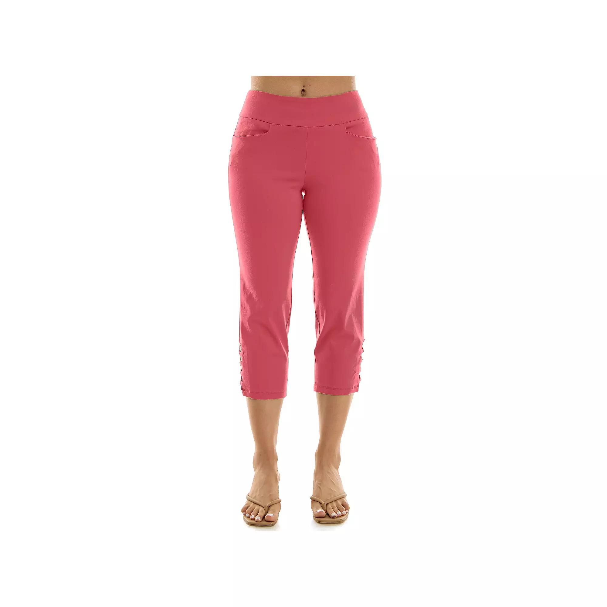 Women's Nina Leonard Pull-On Crop Pants, Size: Large, Sunset Product Image