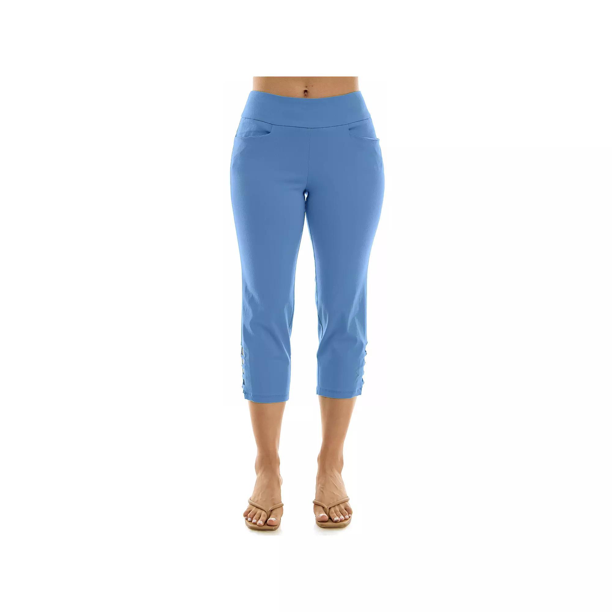 Women's Nina Leonard Pull-On Crop Pants, Size: XL, Blue Product Image