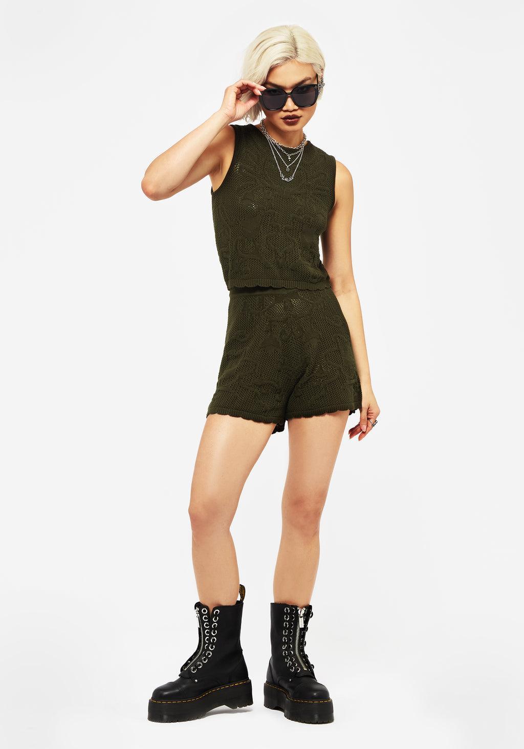Tulip Jacquard Knit Crop Top Product Image