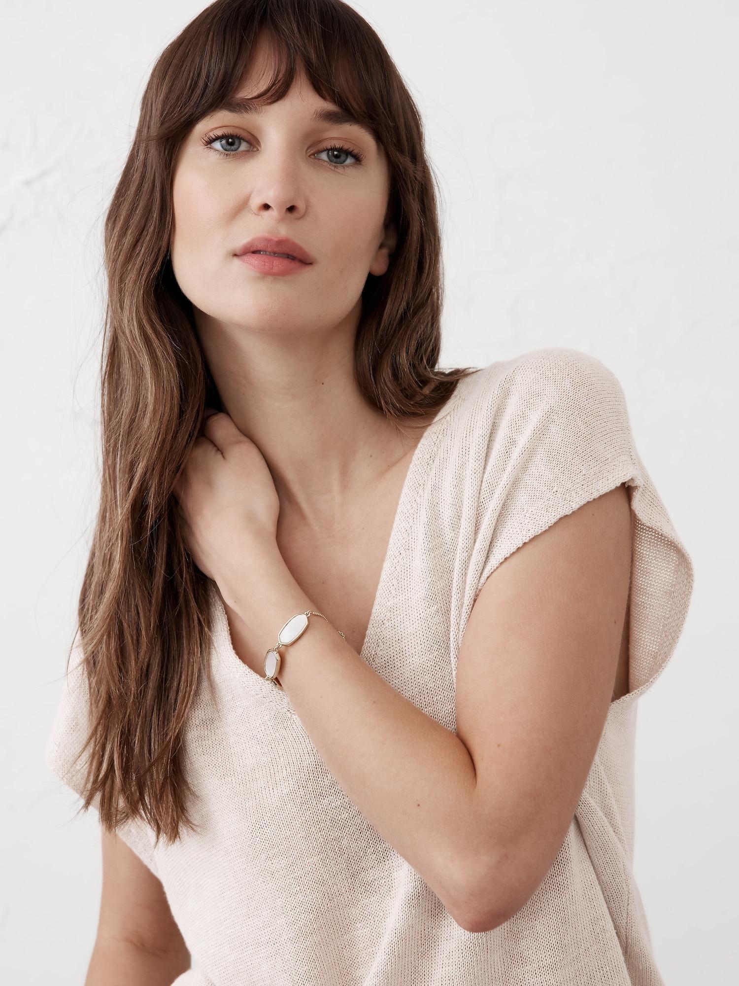 Mother of Pearl Hexagon Pull-Through Bracelet Product Image