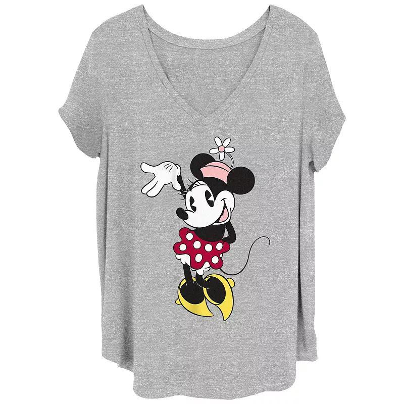 Disney's Minnie Mouse Wave Juniors' Plus Graphic Tee, Women's, Size: 2XL, Grey Gray Product Image