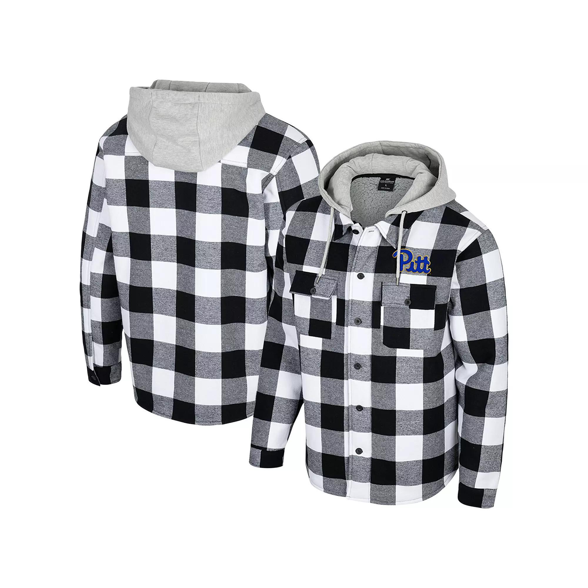 Men's Colosseum Black/White Pitt Panthers Buffalo Plaid Full-Zip Jacket, Size: 2XL Product Image