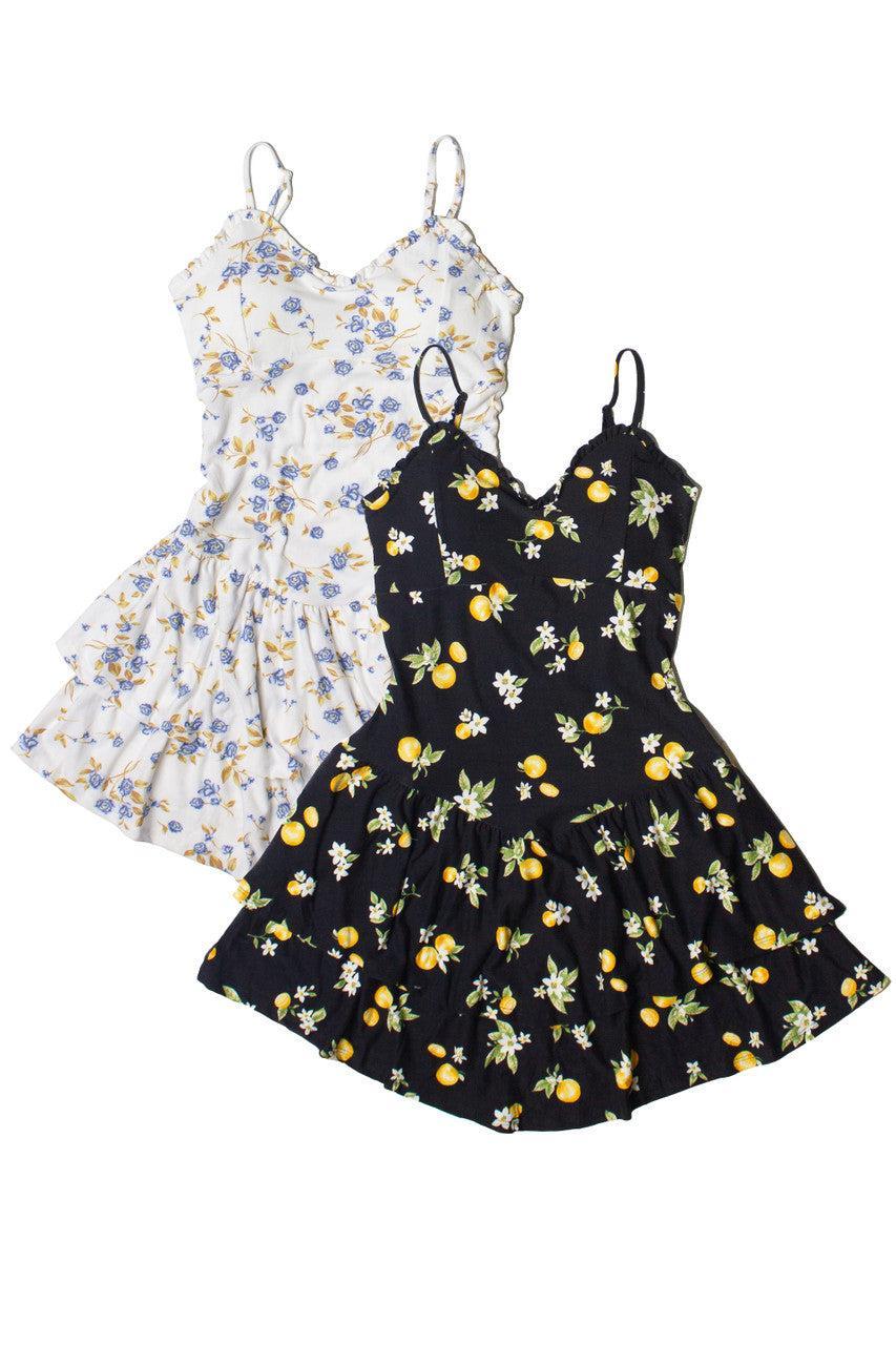 Drop Waist Patterned Mini Dress Product Image