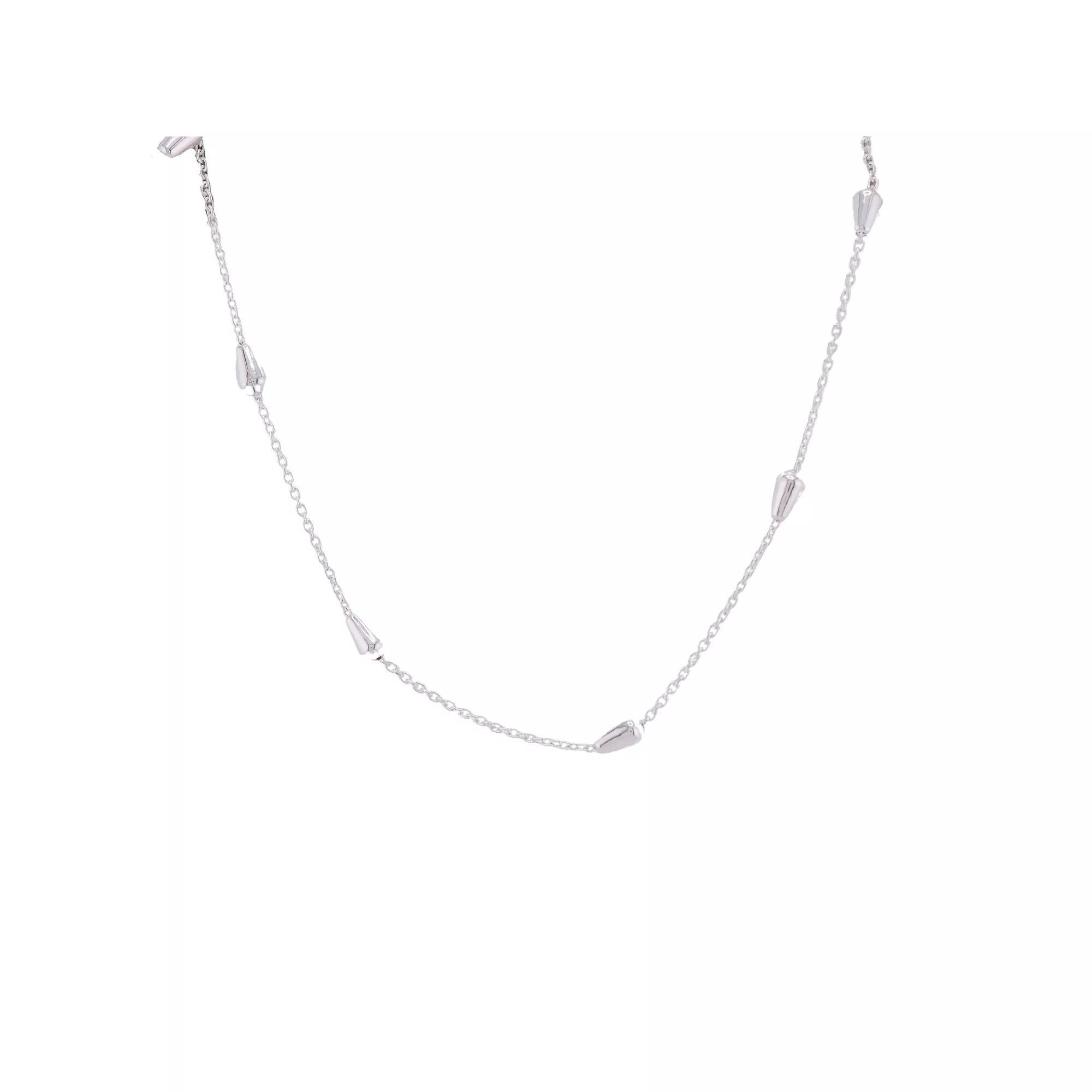 Primavera Sterling Silver Electroplated Bullet Station Chain Bracelet, Womens Silver Tone Product Image