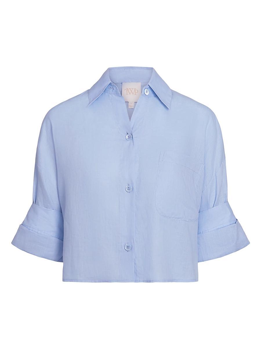 Womens Next Ex Cotton-Silk Button-Front Shirt Product Image