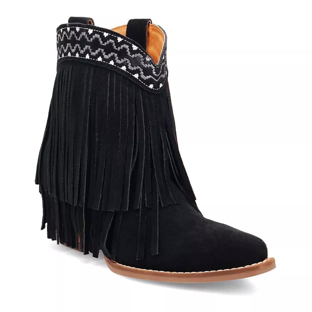 Dingo Tapadero Women's Suede Booties, Size: 11, Black Product Image