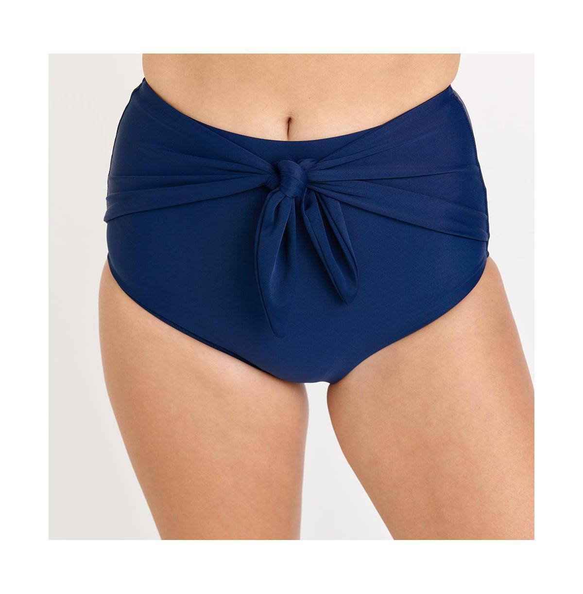 Calypsa Womens High Waisted Bikini Bottom With Front Tie Product Image