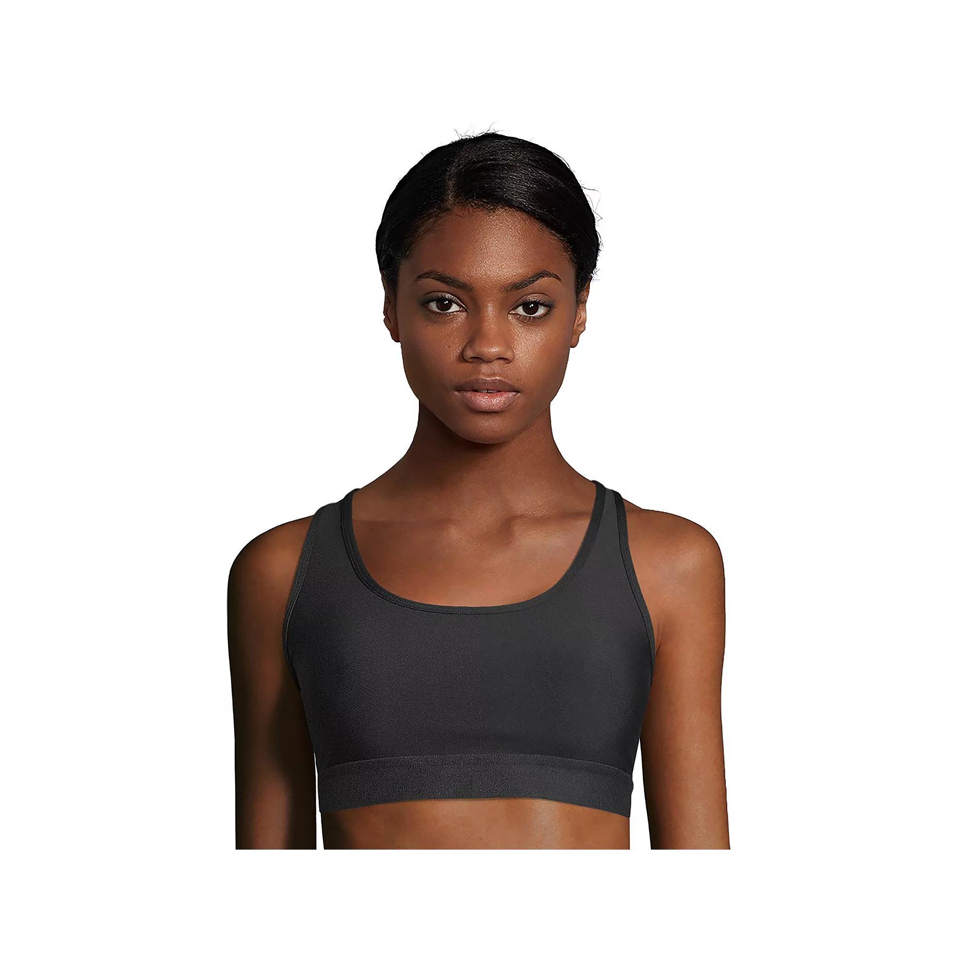 Hanes Solid Absolute Racerback Compression Sports Bra O9178, Womens Product Image