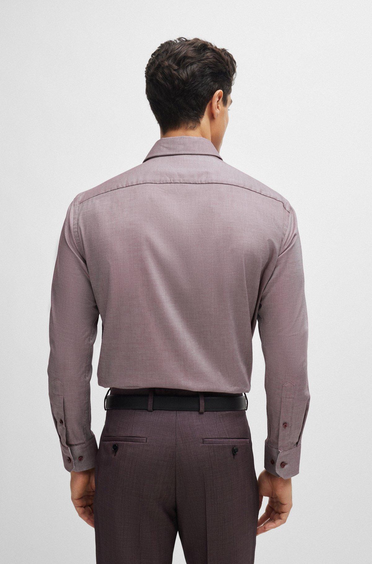 Regular-fit shirt in easy-iron Oxford stretch cotton Product Image