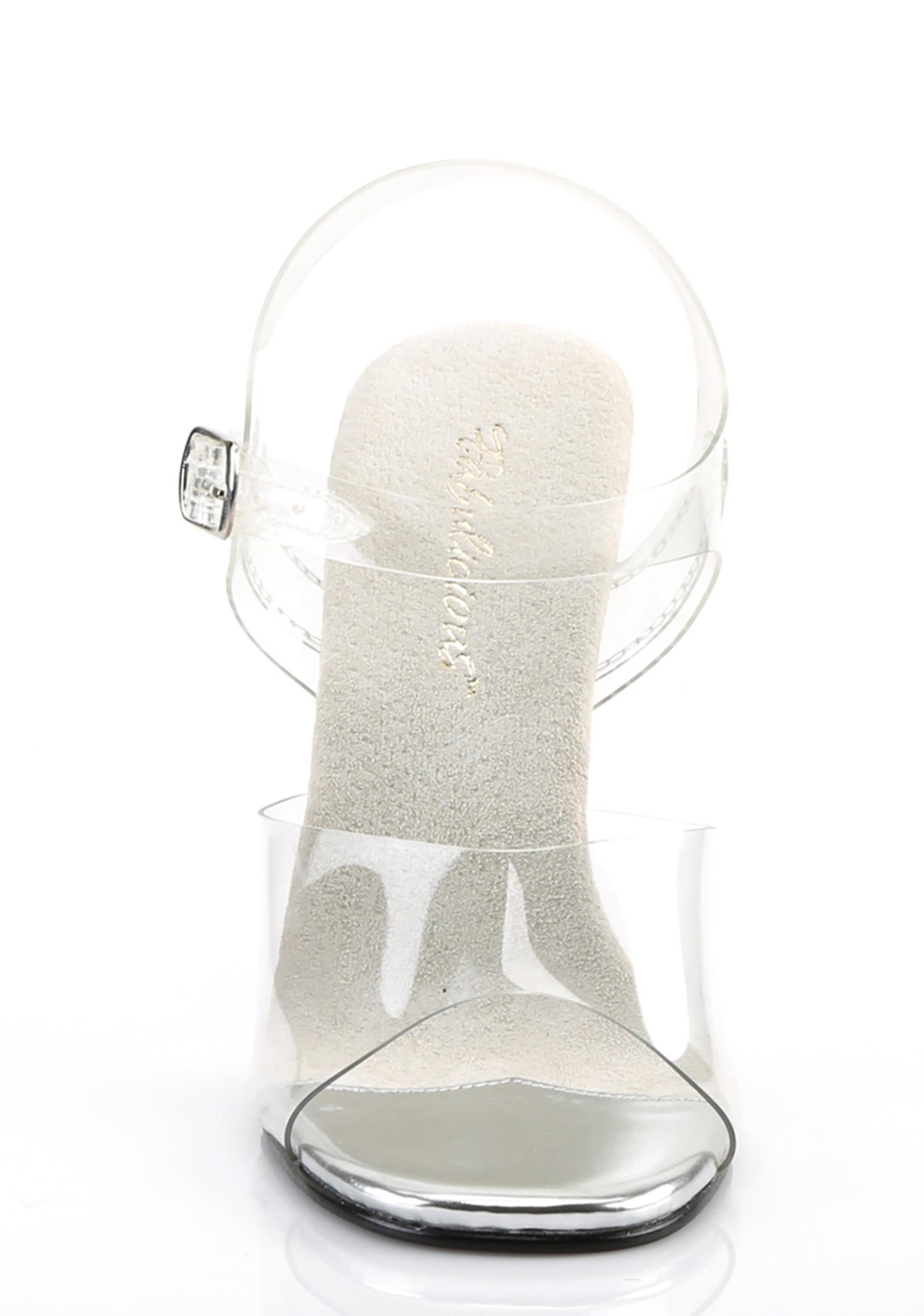 Fabulicious Gala-08 Clear Heels - Silver Product Image