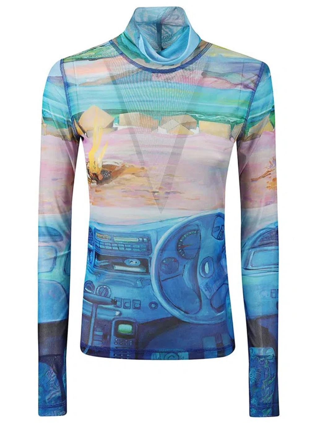 JW ANDERSON Graphic-print Roll-neck T-shirt In Multicolor Product Image