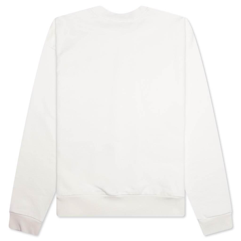 White Cotton Sweatshirt With Gingham Logo - Natural White Male Product Image