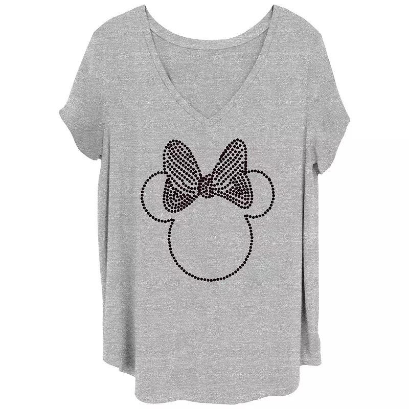 Disney's Minnie Head Outline Juniors' Plus Graphic Tee, Women's, Size: 2XL, Grey Gray Product Image