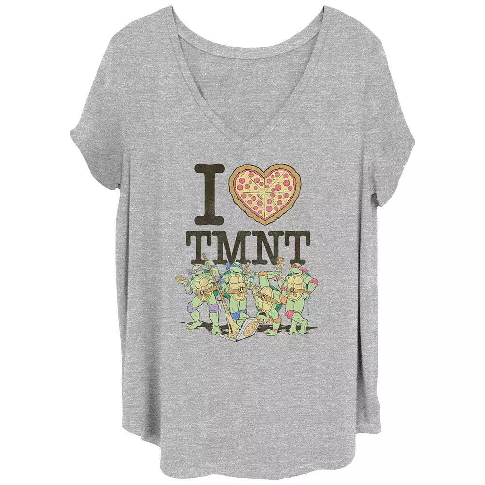 Juniors' Plus Size I Heart Teenage Mutant Ninja Turtles Graphic Tee, Women's, Size: 2XL, Grey Gray Product Image
