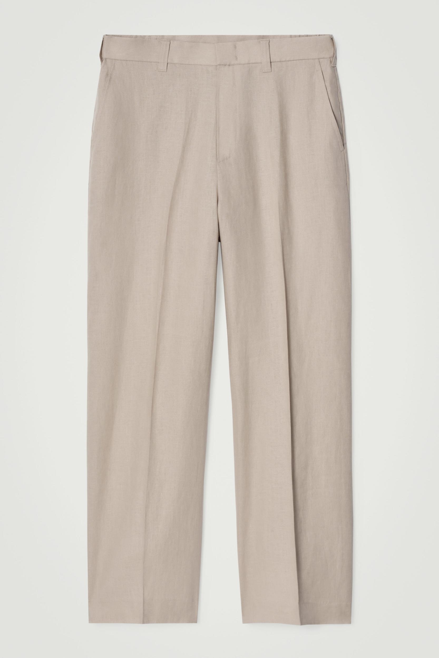 FLUID LINEN WIDE-LEG PANTS Product Image
