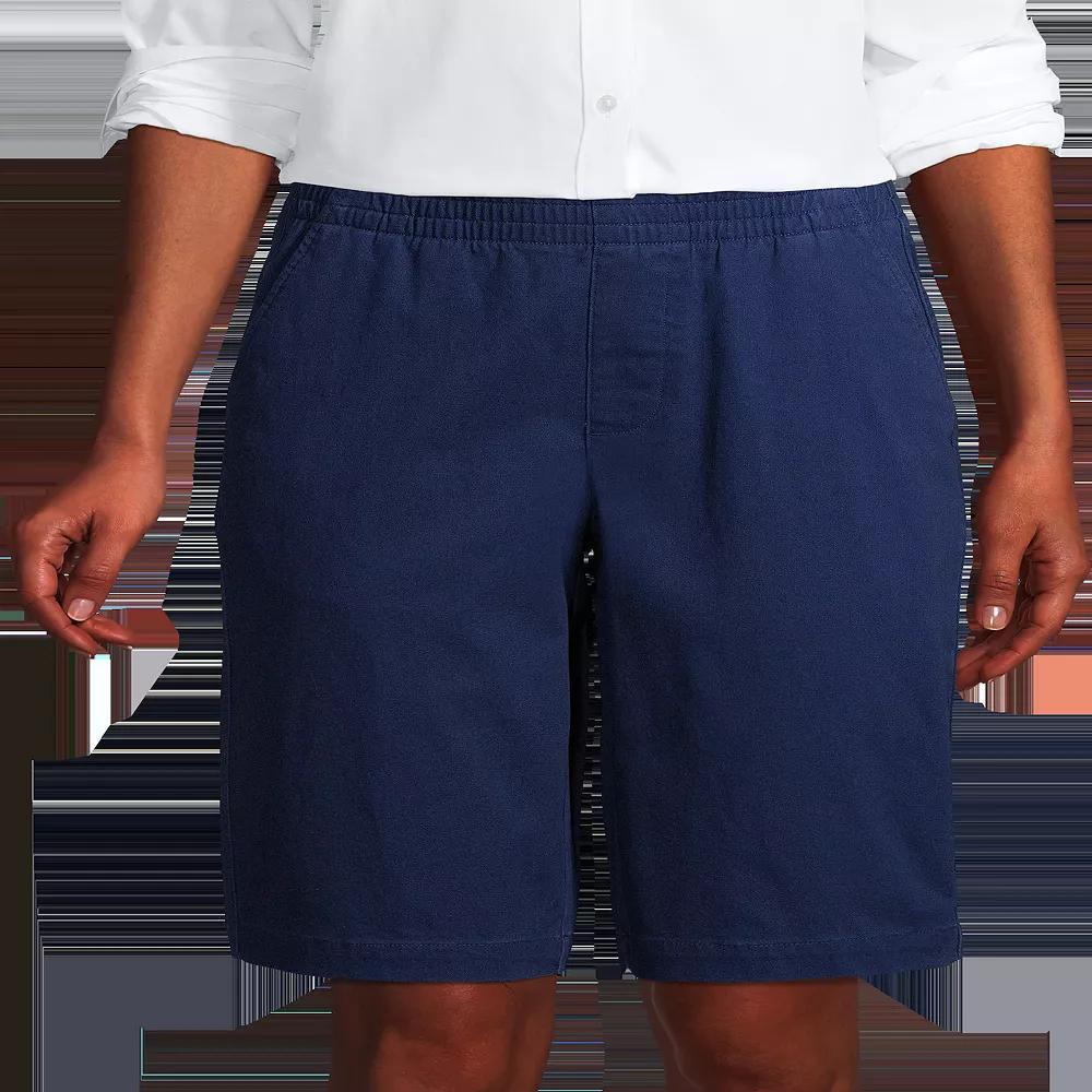 Women's Lands' End Pull-On Long Chino Bermuda Shorts, Size: 2, Evening  Chambray Product Image