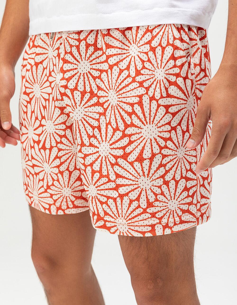 RSQ Mens 6" Mesh Shorts - ORANGE/WHITE Product Image