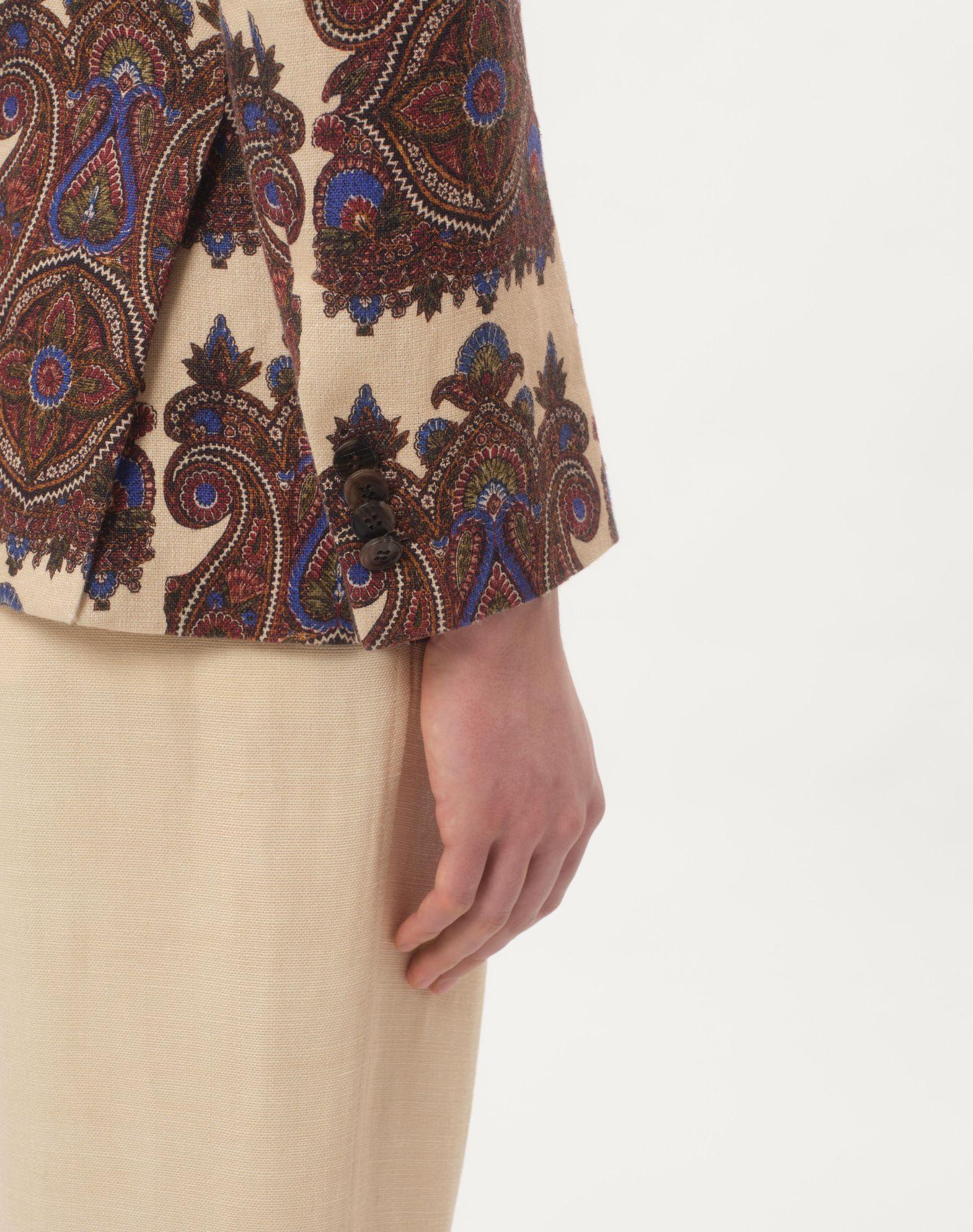 Single-Breasted Jacket In Canapone With Voyage Imaginaire Print Product Image