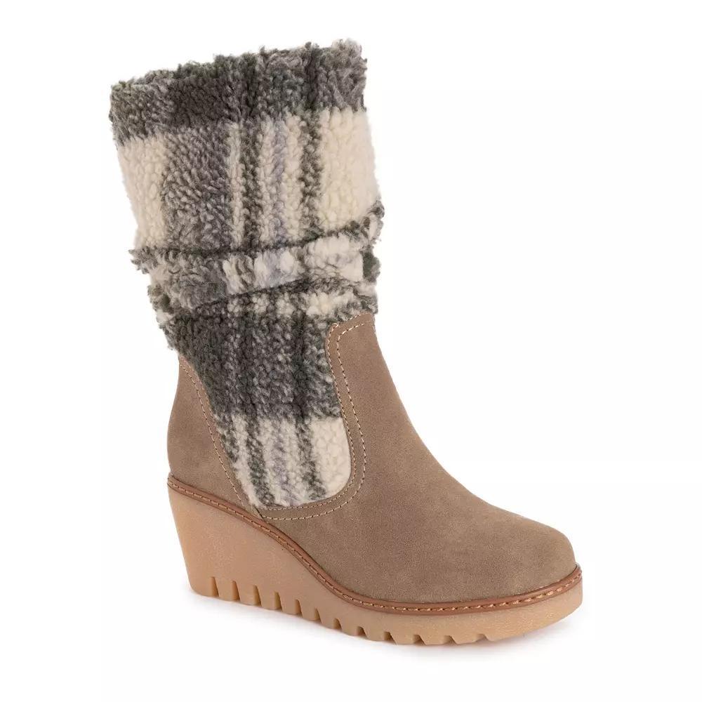 MUK LUKS Vermont Stowe Women's Wedge Boots, Size: 7.5, Houndsto Black Product Image