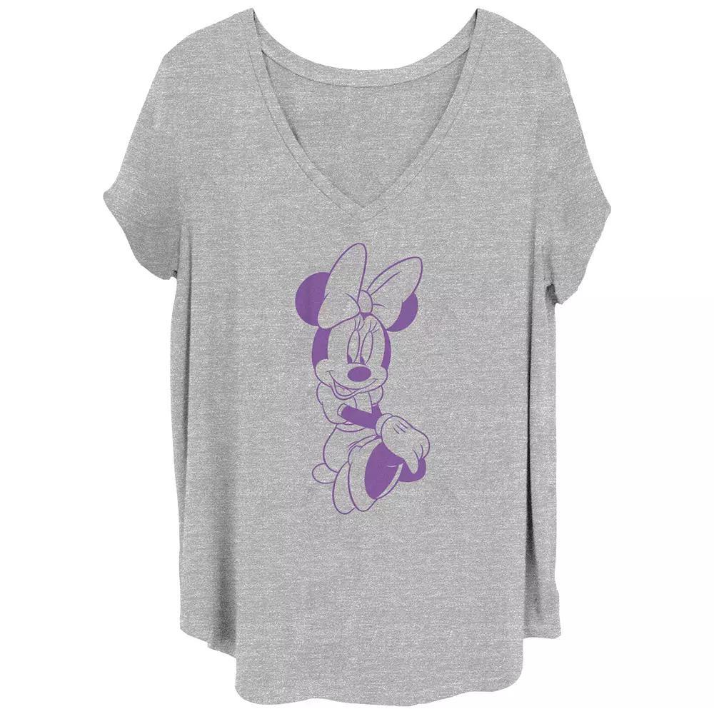 Disney's Minnie Proper Sit Juniors' Plus Graphic Tee, Women's, Size: 1XL, Grey Gray Product Image