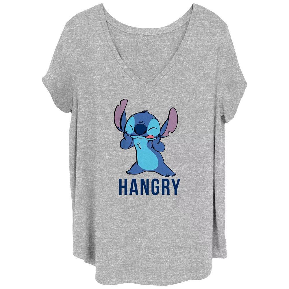 Disney's Lilo & Stitch Hangry Stitch Juniors' Plus Graphic Tee, Women's, Size: 2XL, Grey Gray Product Image