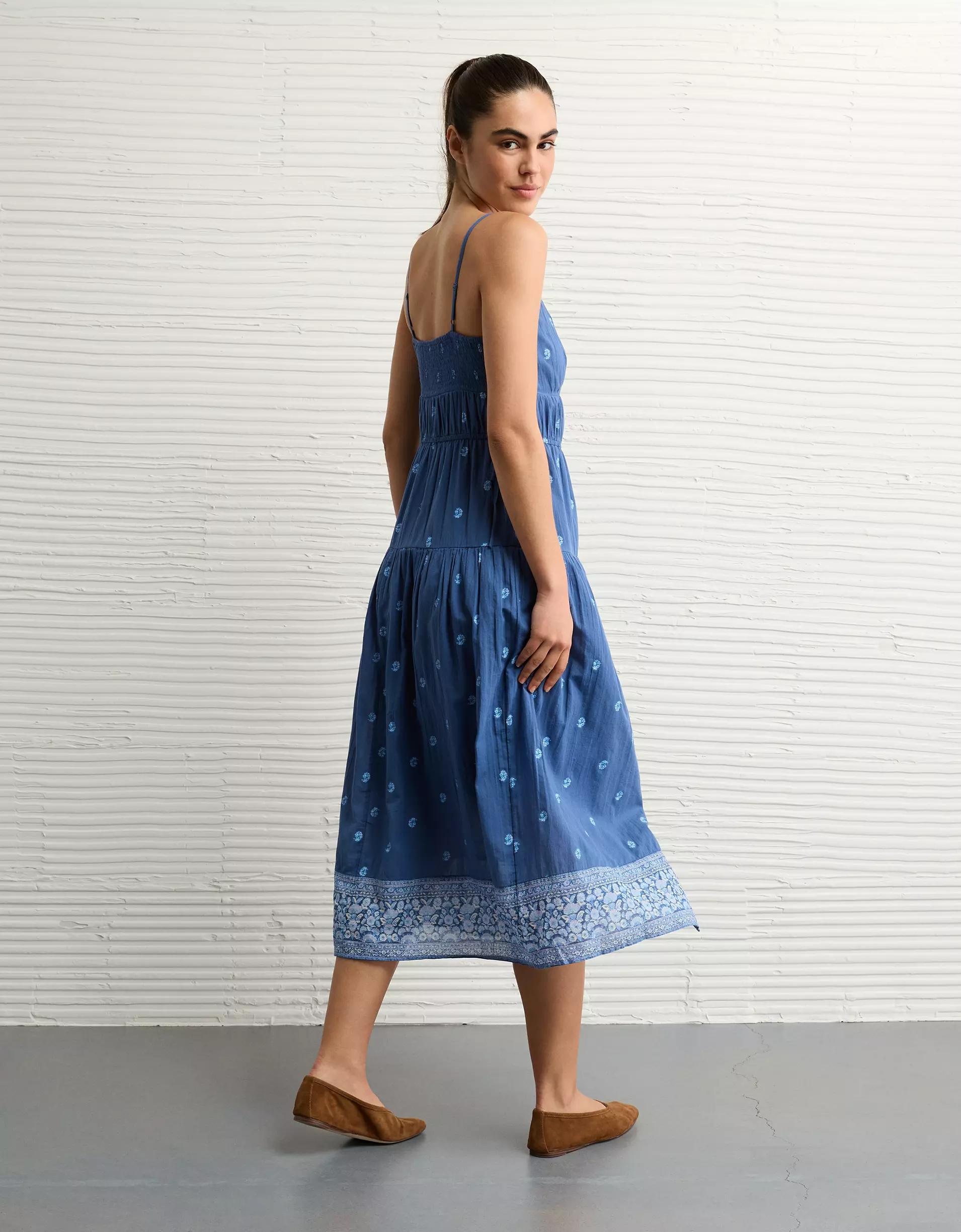 AE V-Neck Side Tie Midi Dress Product Image
