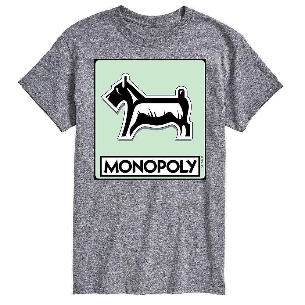 Men's Monopoly Dog Token Graphic Tee, Size: Large, Black Product Image
