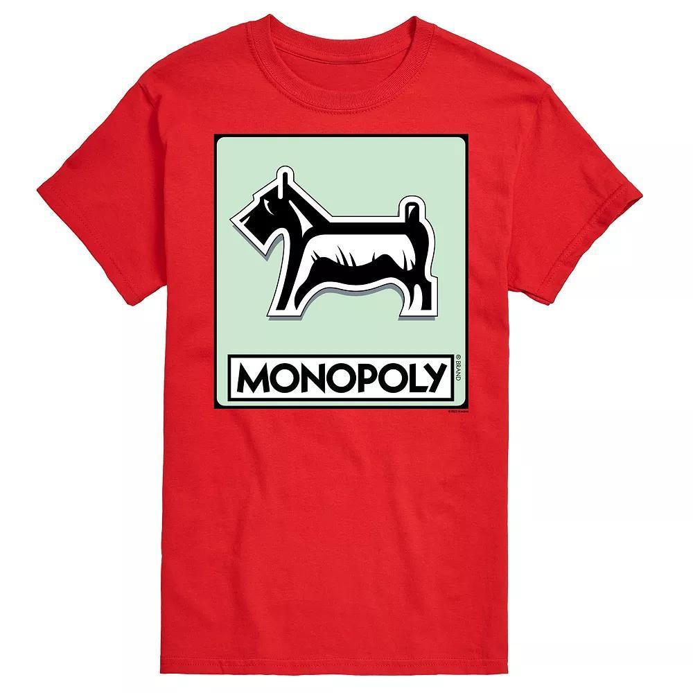 Men's Monopoly Dog Token Graphic Tee, Size: Large, Black Product Image