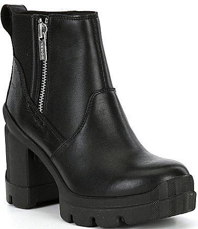 Sorel Womens Caribou X Waterproof Leather Heeled Chelsea Booties Product Image