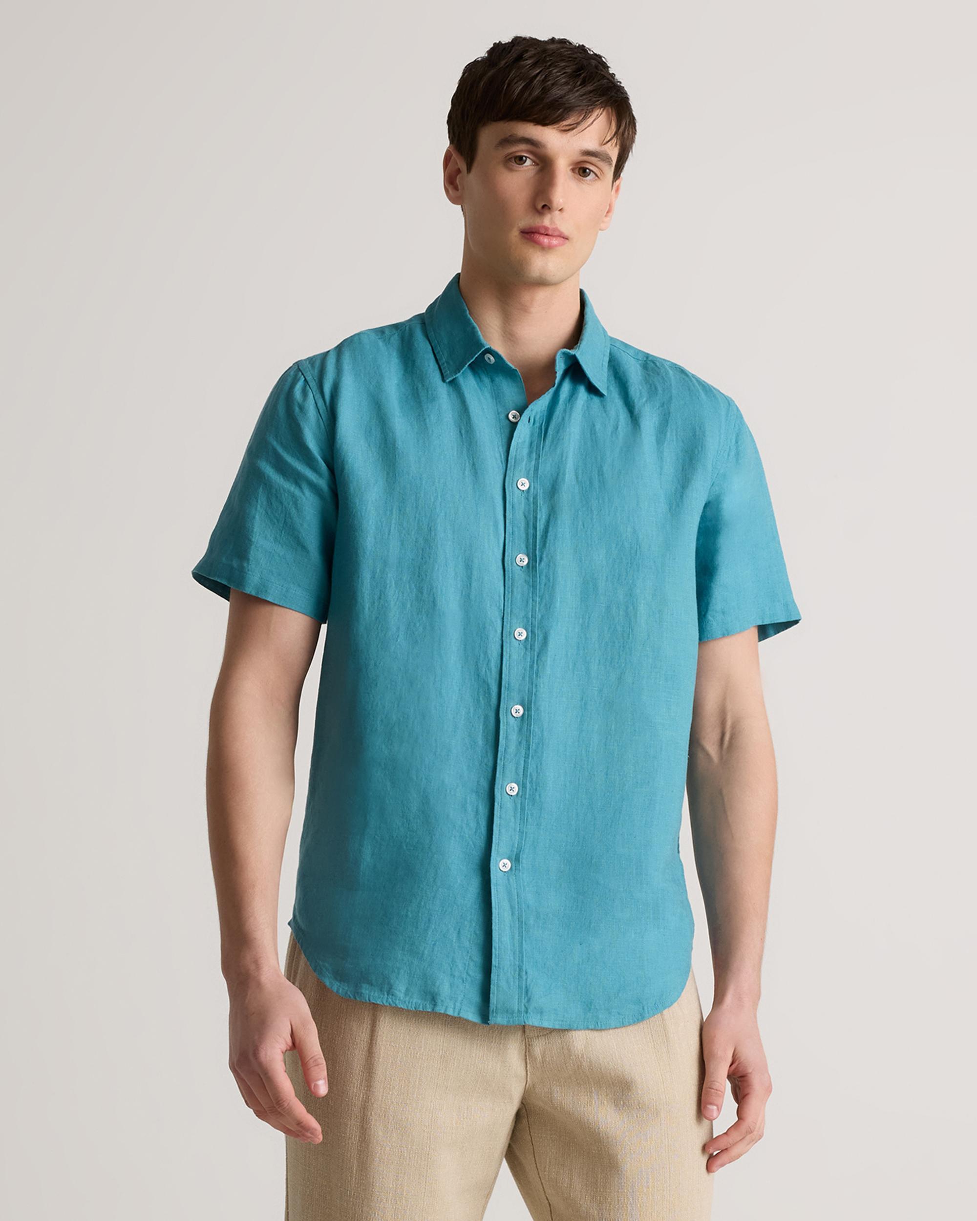 Quince | Men's 100% European Linen Relaxed Short Sleeve Shirt Product Image