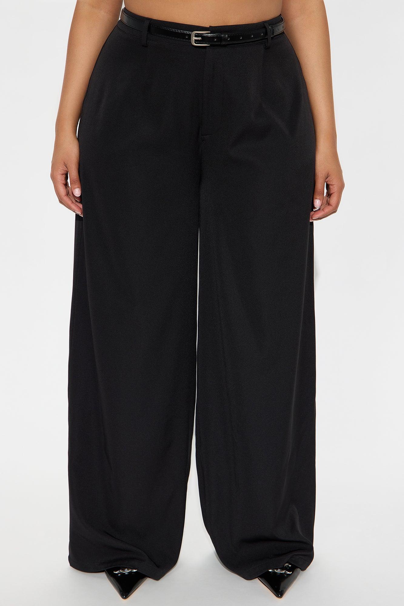 Sloane High Rise Belted Trouser Pant - Black Female Product Image