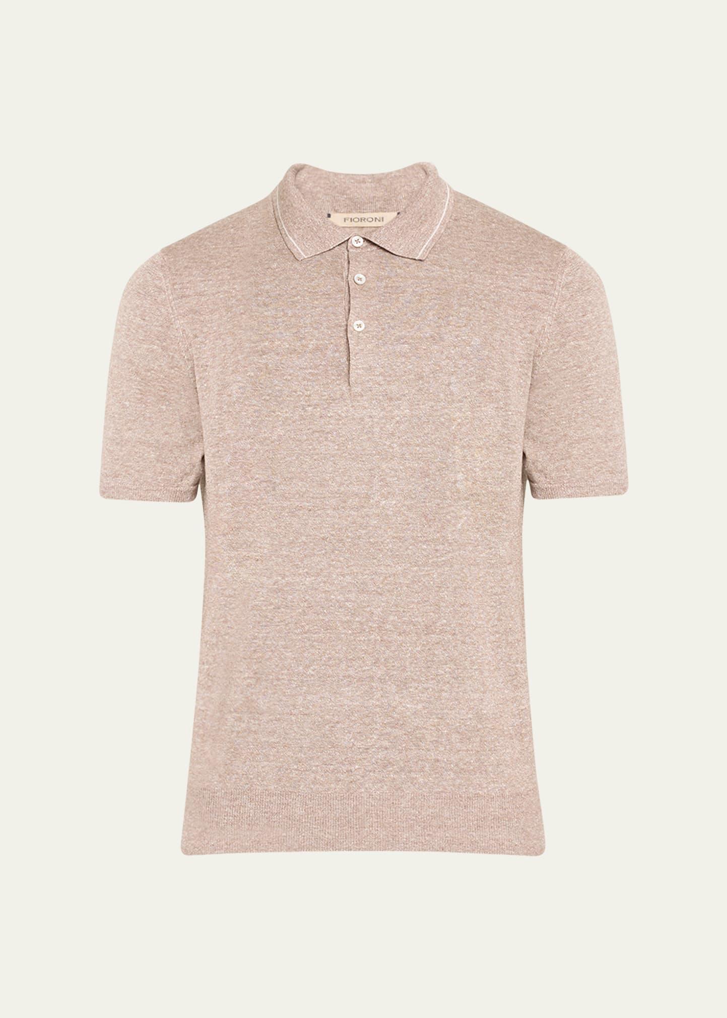 Mens Linen-Cotton Polo Shirt Product Image