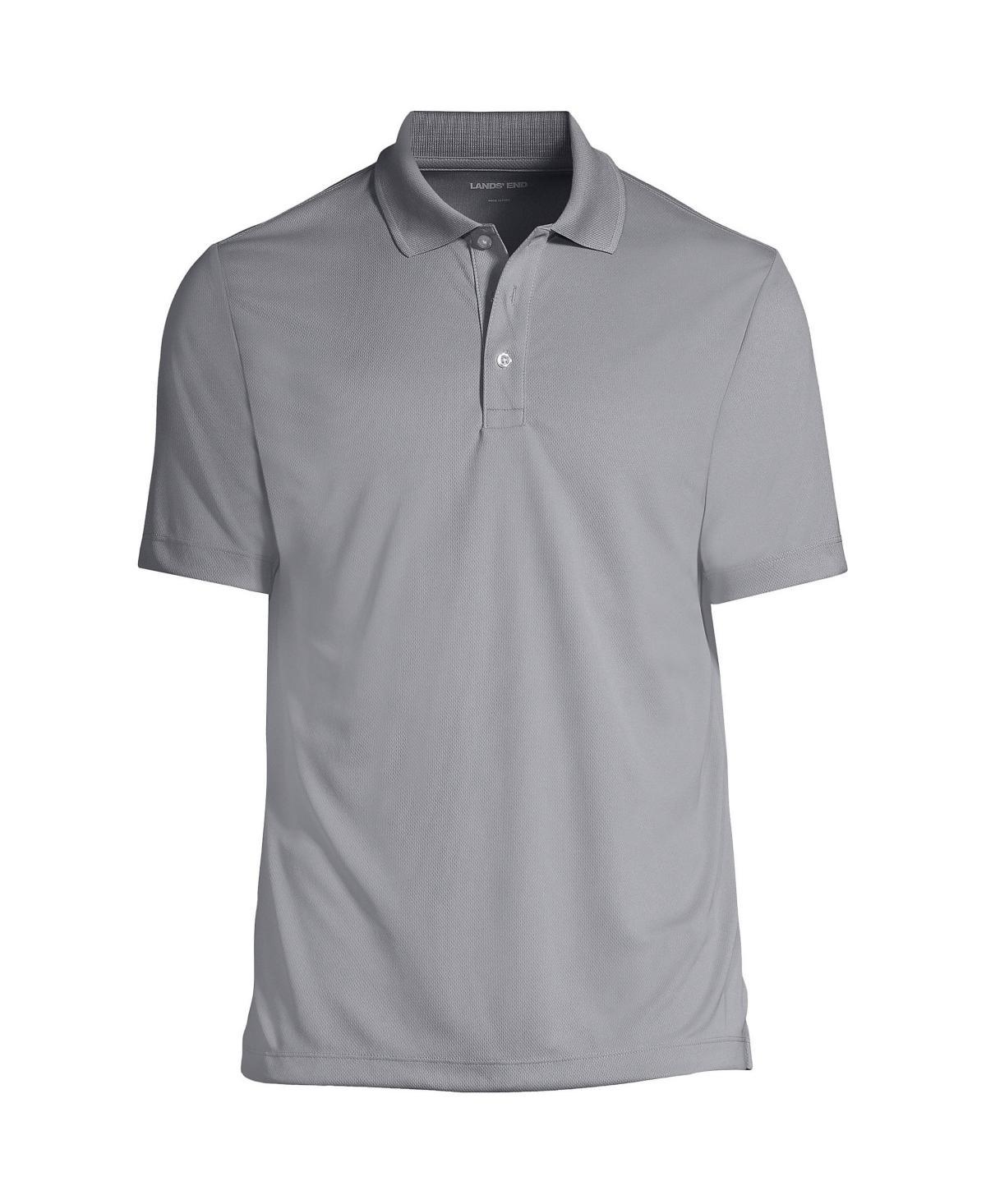 Men's Tall Lands' End School Uniform Solid Active Polo, Size: Large Tall, Harbor Gray Product Image