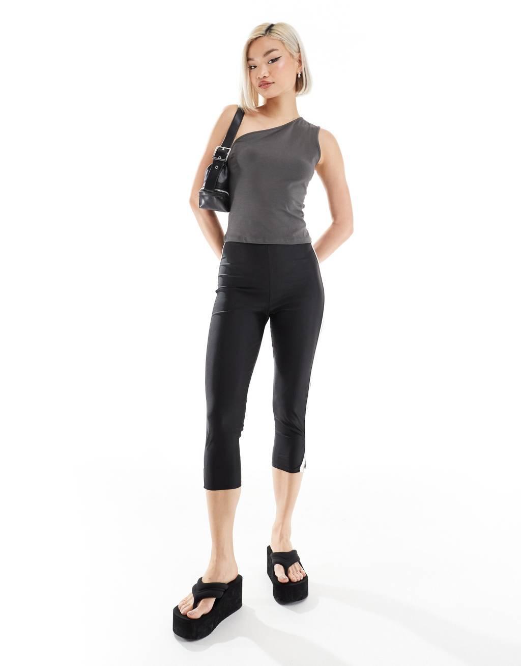 Weekday Cindy one shoulder top in black - Exclusive to ASOS Product Image