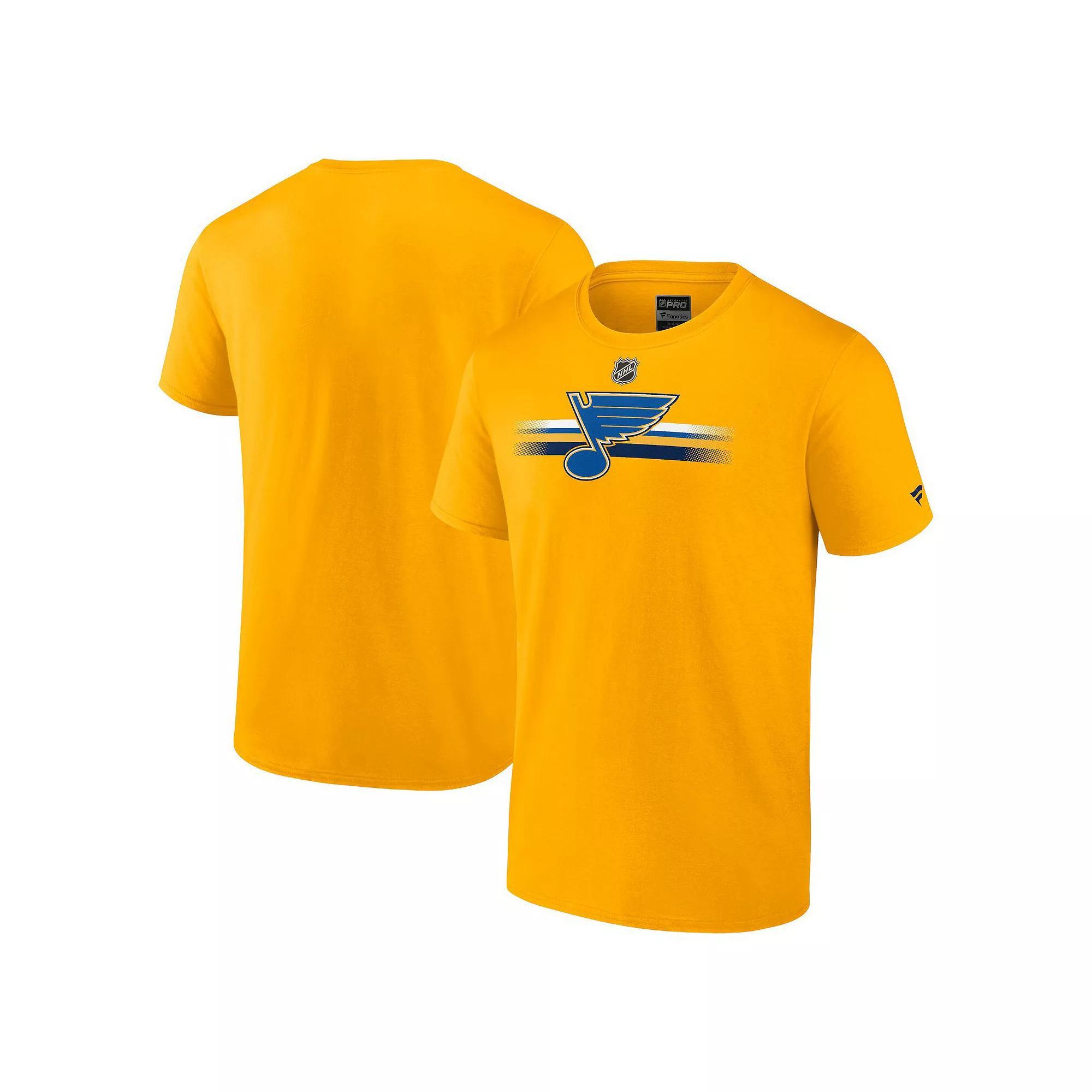 Men's Fanatics Branded  Gold St. Louis Blues Authentic Pro Secondary Replen T-Shirt, Size: Small Product Image