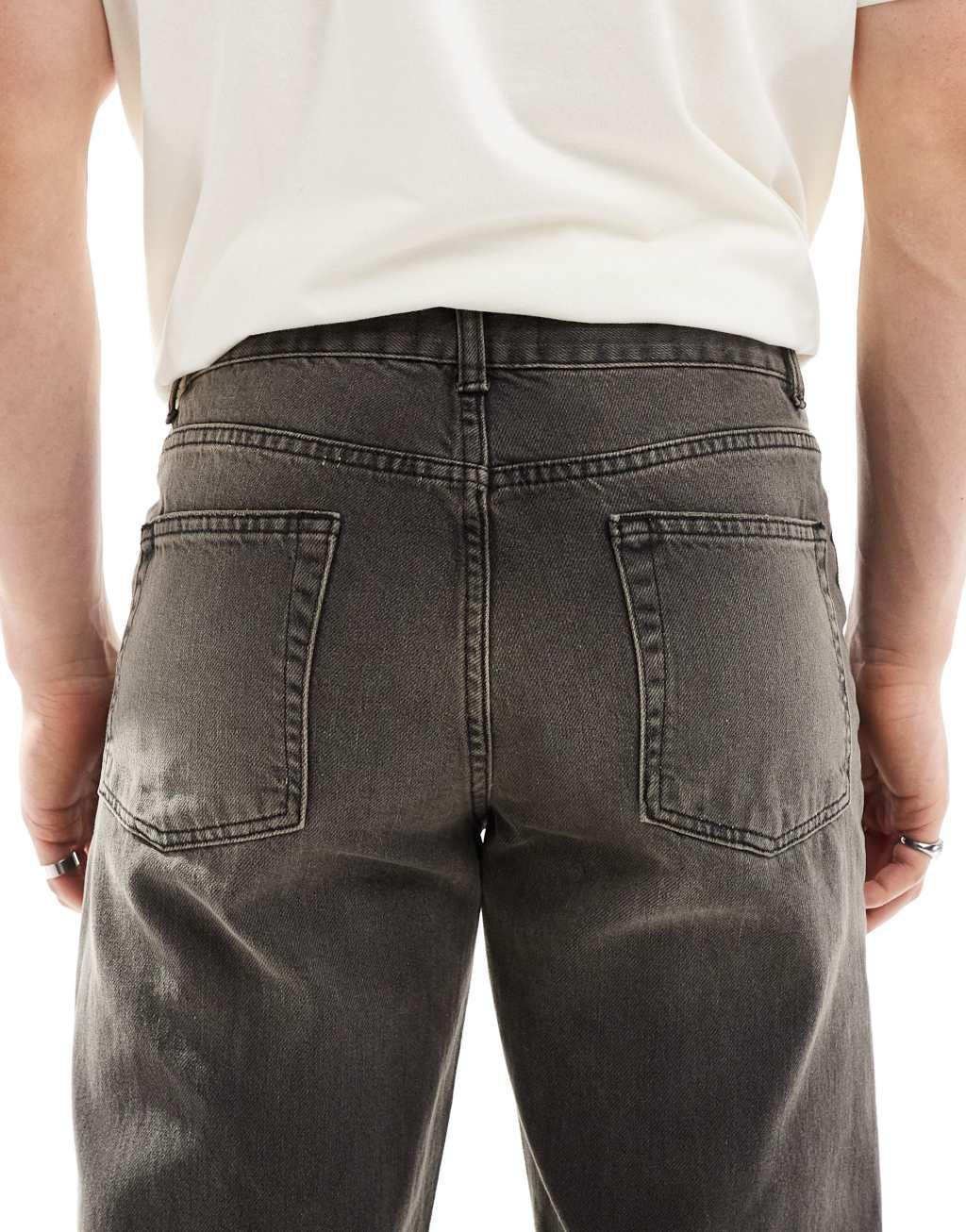 ASOS DESIGN wide leg jeans in brown Product Image